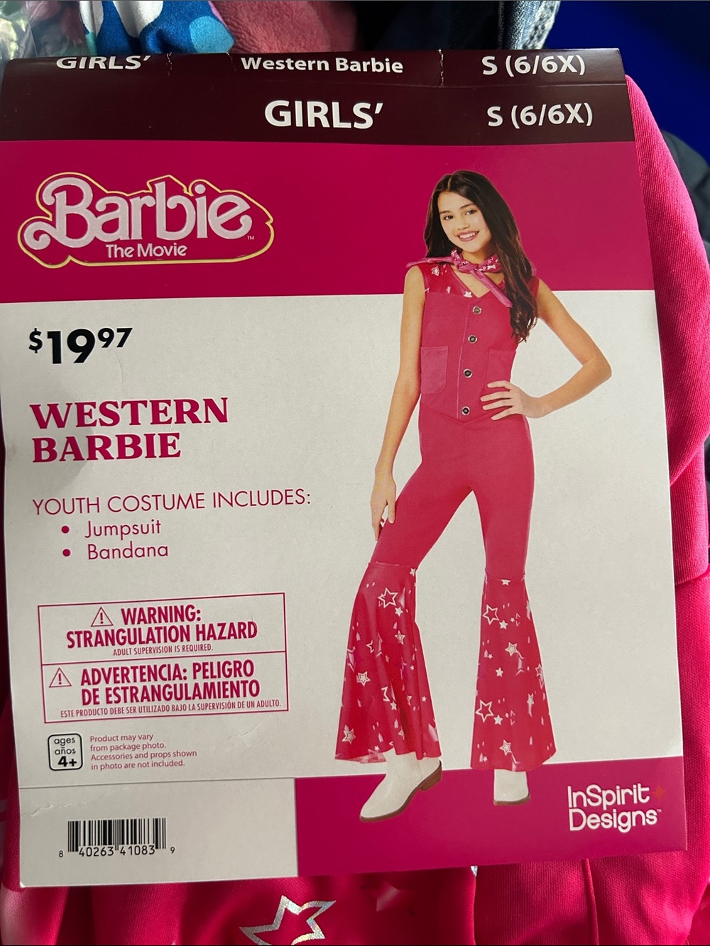 Barbie Pink Western Star Flared Jumpsuit with Bandana
